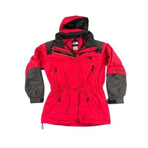 Vintage The North Face Extreme Light Jacket Womens 12 Red Parka Hooded Gorpcore